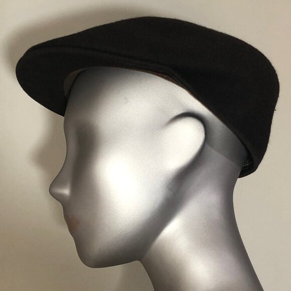 Scala Brown Wool Felt Flat Cap Driving Hat Classic Newsboy Size 7 1/8 Estimate - Picture 3 of 10